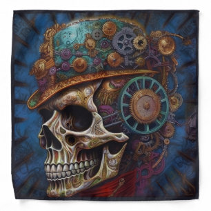 Steampunk Skull Profile Bandana