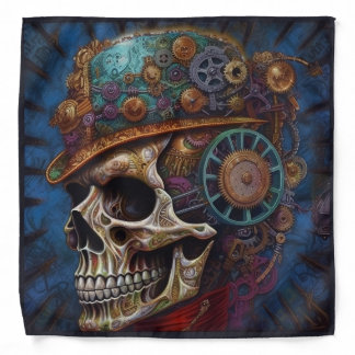 Steampunk Skull Profile Bandana