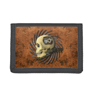 Steampunk Skull Trifold Wallet