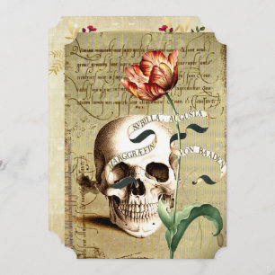 Steampunk Skull Vintage Halloween Invitations