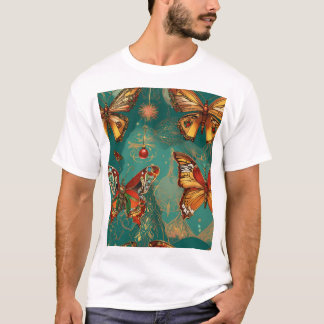 Steampunk Skull with Butterfly Afro Hair – Basquia T-Shirt
