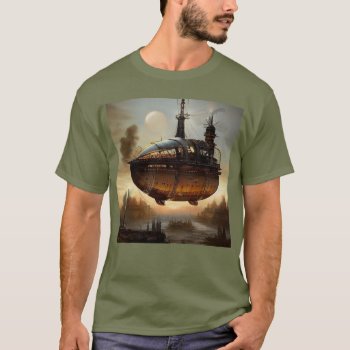 Steampunk Sky Ship T-shirt by Wandwood at Zazzle