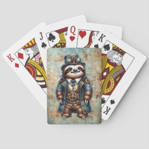 Steampunk Sloth Poker Cards