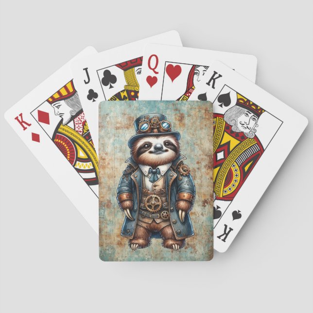 Steampunk Sloth Poker Cards (Back)