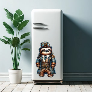 Steampunk Sloth Transparent Sticker