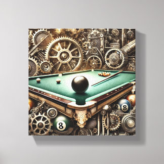 Steampunk Snooker Canvas Photo Print