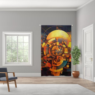 Steampunk Solar Mechanism Abstract Blackout Curtains