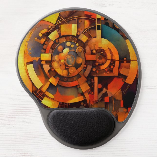 Steampunk Solar Mechanism Abstract Gel Mouse Pad (Front)