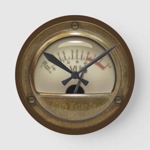 Steampunk Sound Studio Vintage VU Meter Clock