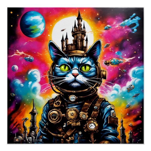 Steampunk Space Cat II Poster (Front)