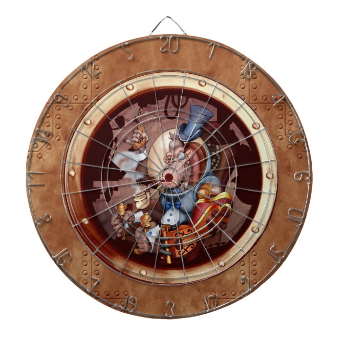 Steampunk Space Chimp Porthole Darts Dartboard