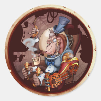 Steampunk Space Chimp Porthole Sticker