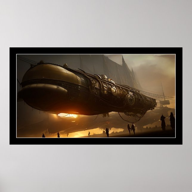 Steampunk Spaceship Poster (Front)