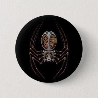 Steampunk Spider, black background Pinback Button