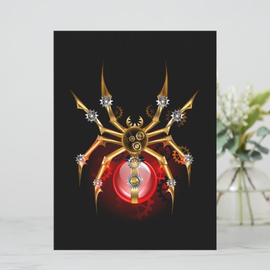 Steampunk spider on black (Standing Front)