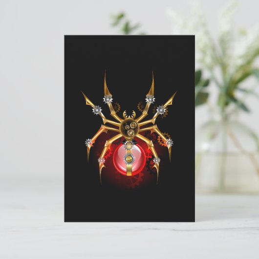 Steampunk spider on black (Standing Front)