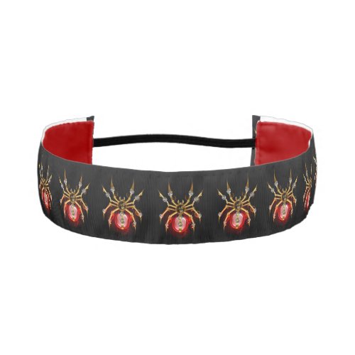 Steampunk spider on black athletic headband