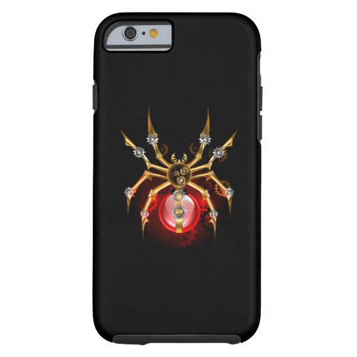 Steampunk spider on black tough iPhone 6 case