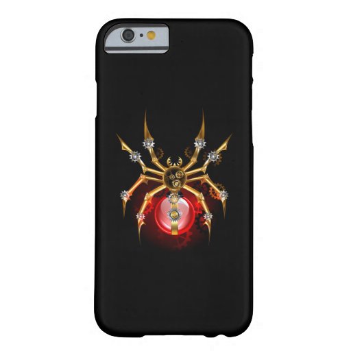 Steampunk spider on black barely there iPhone 6 case