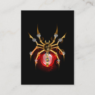 Steampunk spider on black enclosure card