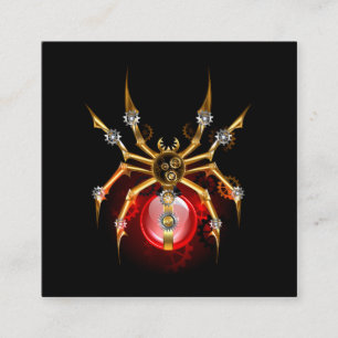 Steampunk spider on black enclosure card