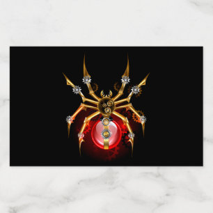 Steampunk spider on black envelope liner