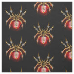 Steampunk spider on black fabric
