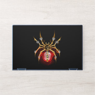 Steampunk spider on black HP laptop skin