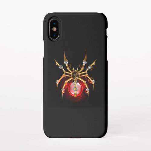 Steampunk spider on black iPhone XS case