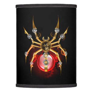 Steampunk spider on black lamp shade