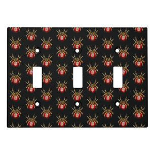Steampunk spider on black light switch cover