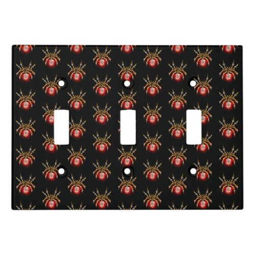 Steampunk spider on black light switch cover