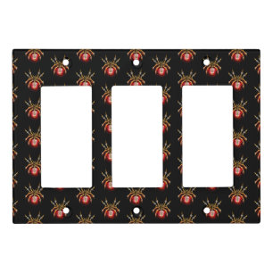 Steampunk spider on black light switch cover