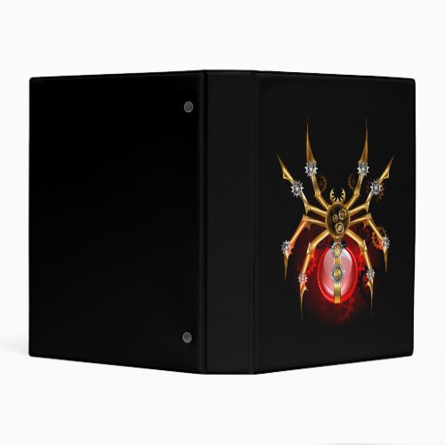 Steampunk spider on black mini binder