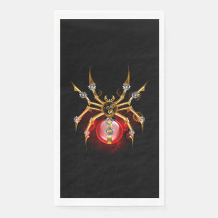 Steampunk spider on black paper guest towels