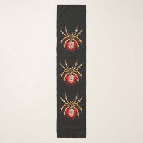 Steampunk spider on black scarf