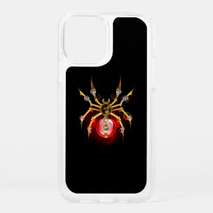 Steampunk spider on black speck iPhone 12 case