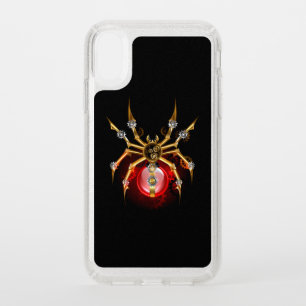 Steampunk spider on black speck iPhone XR case
