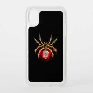Steampunk spider on black speck iPhone XS case