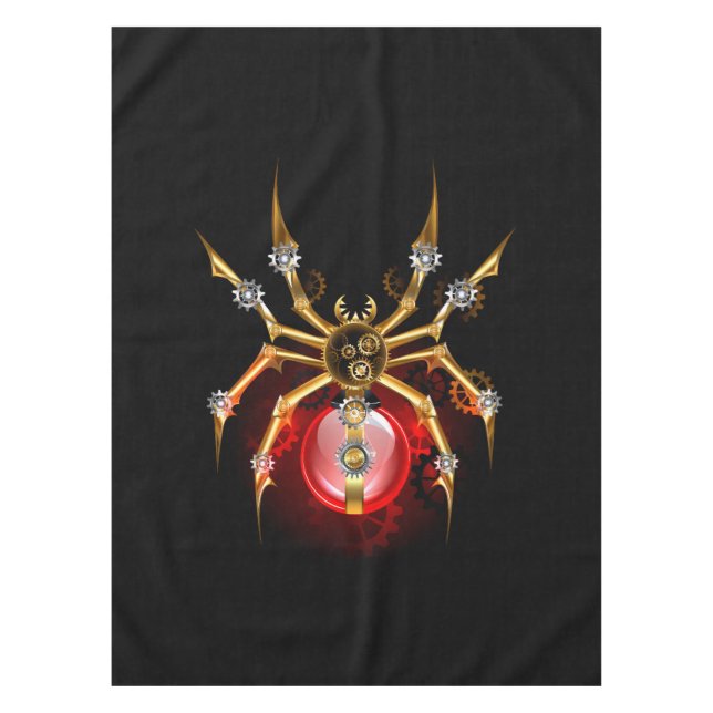 Steampunk spider on black tablecloth (Front)
