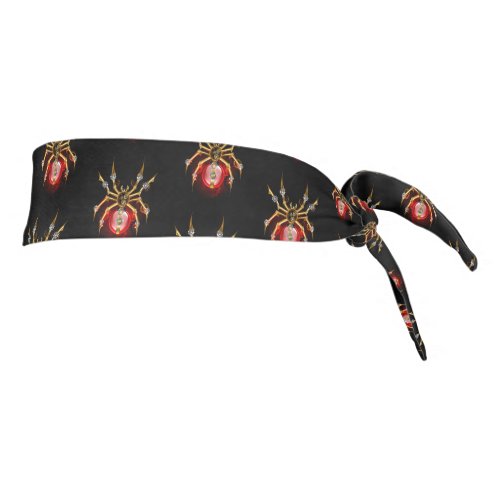 Steampunk spider on black tie headband