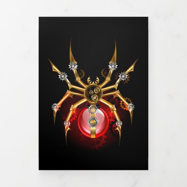 Steampunk spider on black Tri-Fold program (Cover)