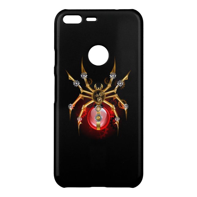 Steampunk spider on black uncommon google pixel XL case (Back)
