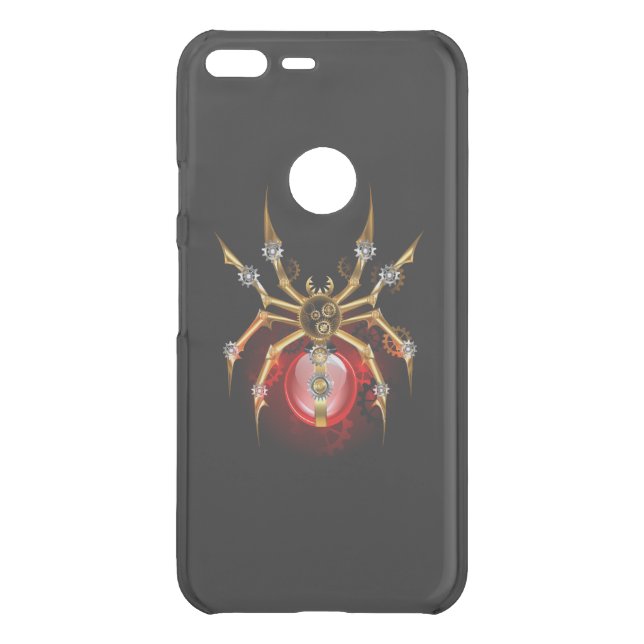 Steampunk spider on black uncommon google pixel XL case (Back)