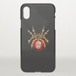 Steampunk spider on black iPhone XS case