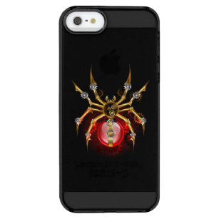 Steampunk spider on black clear iPhone SE/5/5s case