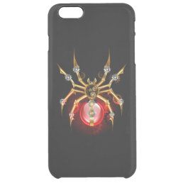 Steampunk spider on black clear iPhone 6 plus case