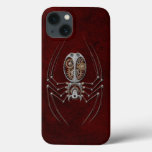 Steampunk Spider On Deep Red Iphone 13 Case at Zazzle