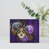 Steampunk Spider on Purple Background (Standing Front)