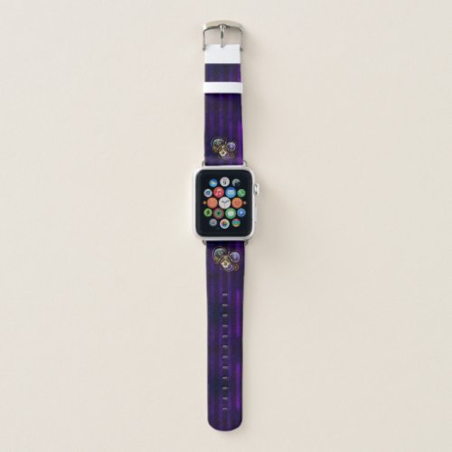 Steampunk Spider on Purple Background Apple Watch Band